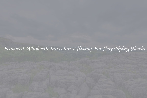 Featured Wholesale brass horse fitting For Any Piping Needs