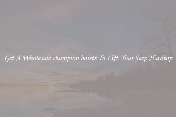 Get A Wholesale champion hoists To Lift Your Jeep Hardtop