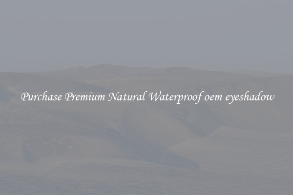 Purchase Premium Natural Waterproof oem eyeshadow