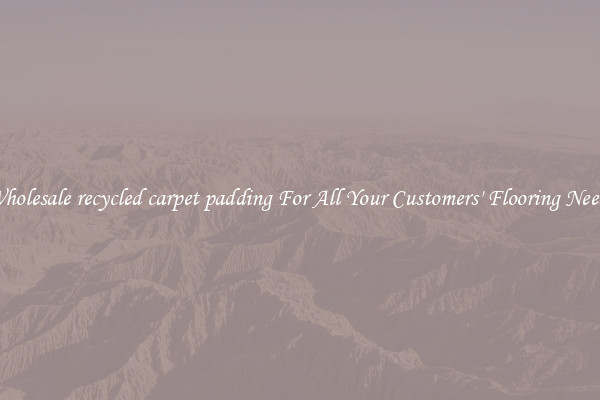 Wholesale recycled carpet padding For All Your Customers' Flooring Needs